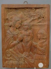 Carved wood baroque style plaq