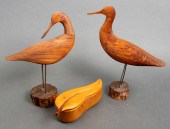 CARVED WOOD BIRD SCULPTURES &