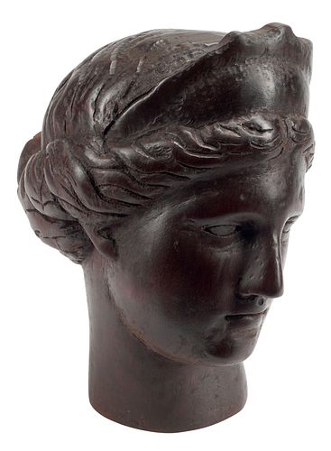 CARVED WOOD BUST, APHRODITE OF