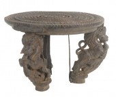 CARVED WOOD CEREMONIAL LOW TAB