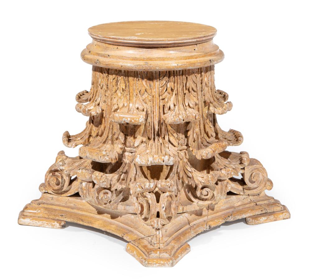 CARVED WOOD CORINTHIAN CAPITAL