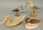 Carved wood decoy of a hen buf