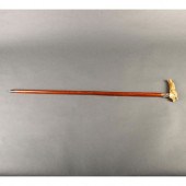 CARVED WOOD DEER WALKING STICK
