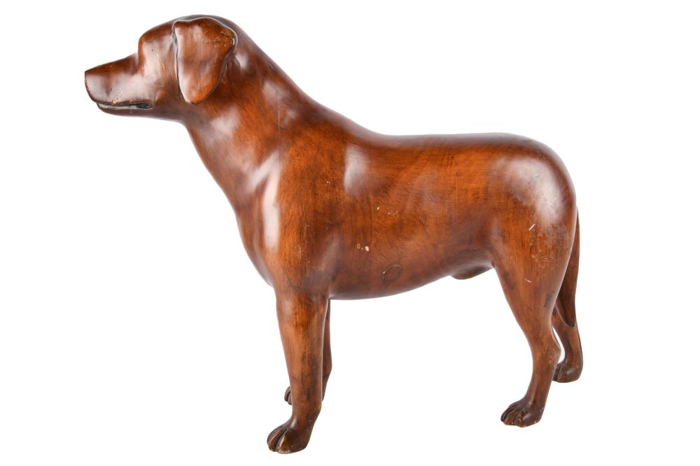 CARVED WOOD DOGunsigned 22 inches