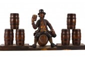 CARVED WOOD DRINKING MANdepict