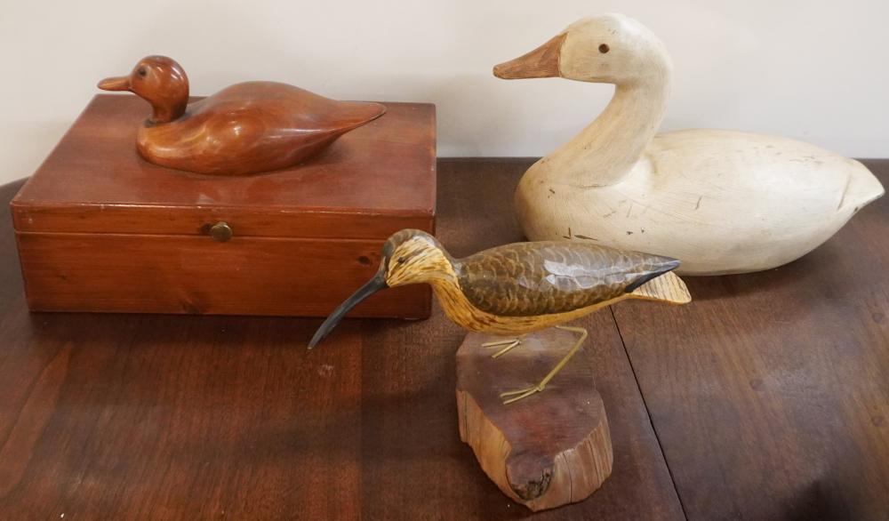 CARVED WOOD DUCK DECOY, SHOREBIRD