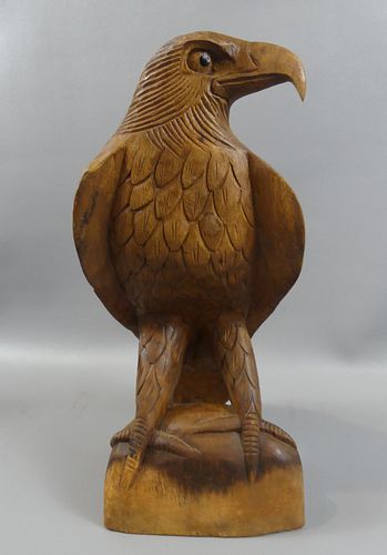 CARVED WOOD EAGLE SCULPTUREOld