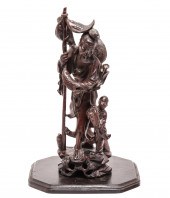 CARVED WOOD FIGURE JAPANESE FI