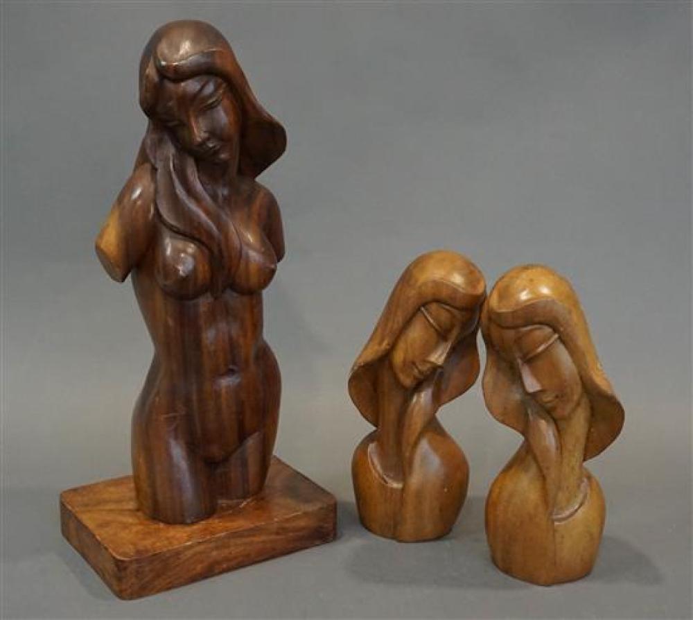 CARVED WOOD FIGURE OF A STANDING