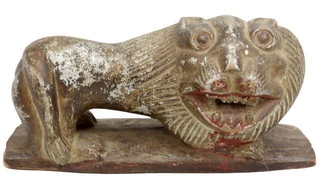 CARVED WOOD FIGURE OF A STANDING
