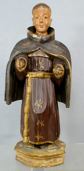 Carved wood figure of Saint Anthony