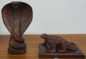 CARVED WOOD FIGURES OF COBRA A