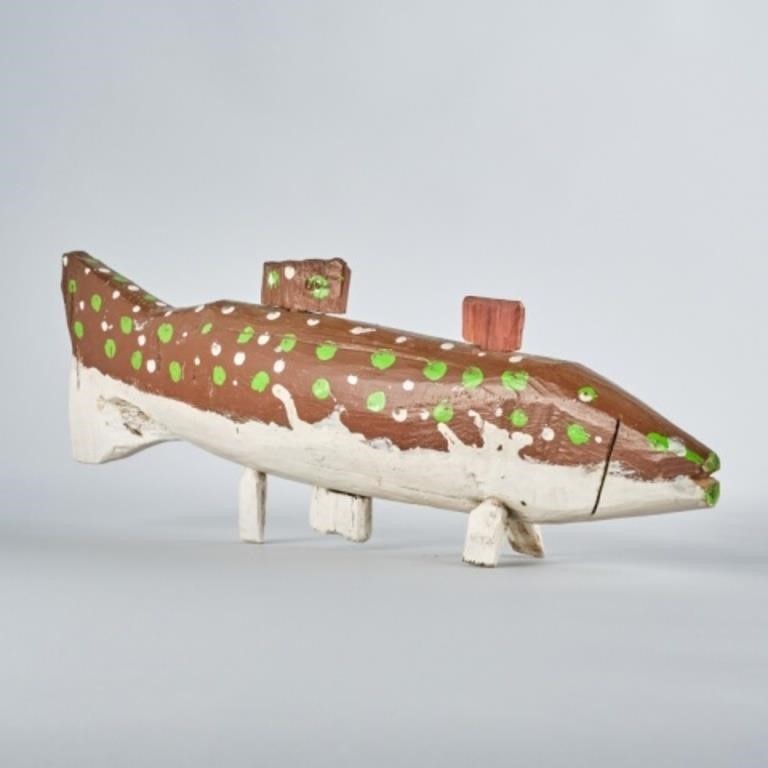 CARVED WOOD FISH BY EDMOND