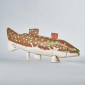 CARVED WOOD FISH BY EDMOND CHA