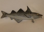 CARVED WOOD FISH PLAQUECarved