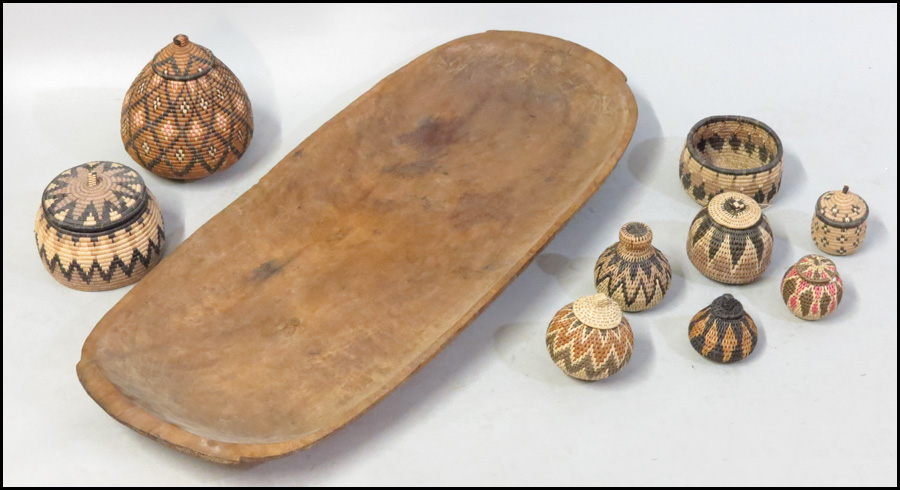 CARVED WOOD HARVEST BOWL.
