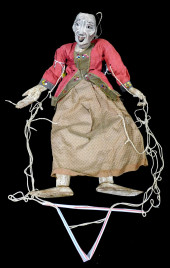 CARVED WOOD MARIONETTE, 20TH C