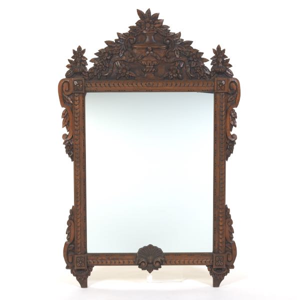 CARVED WOOD MIRROR 46" x 29 ½"