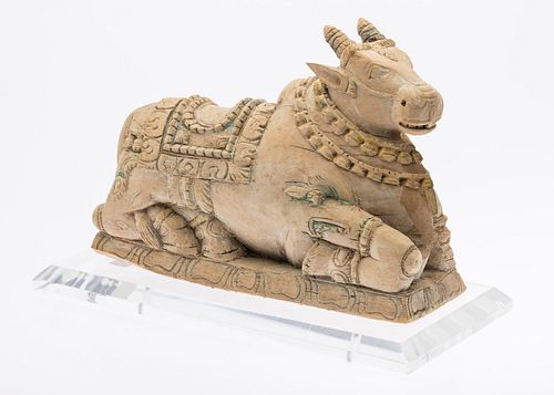 CARVED WOOD NANDI BULL,