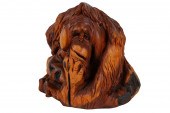 CARVED WOOD ORANGUTANunsigned;