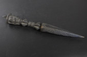 CARVED WOOD PHURBA RITUAL DAGG