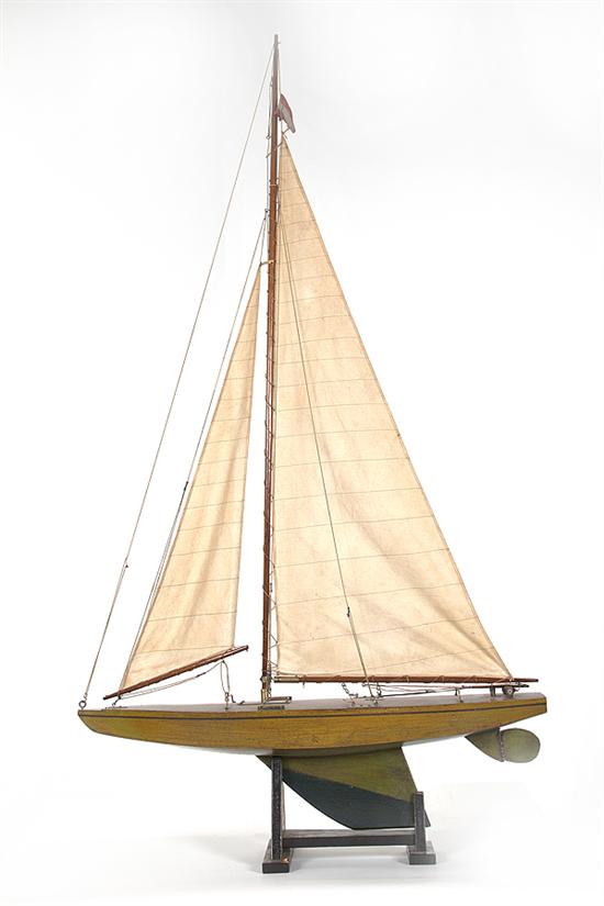 Carved wood pond yacht early 20th