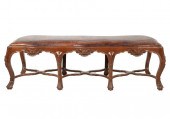 CARVED WOOD ROCOCO-STYLE BENCH