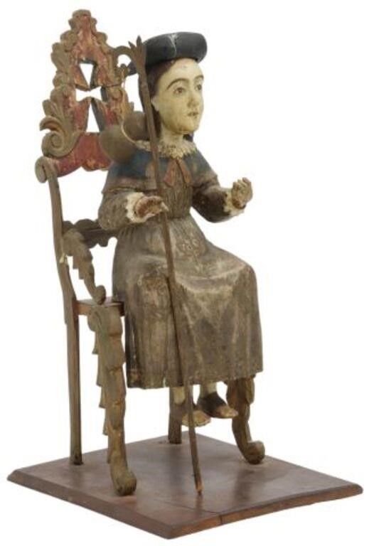 CARVED WOOD SANTO SCULPTURE OF NINO