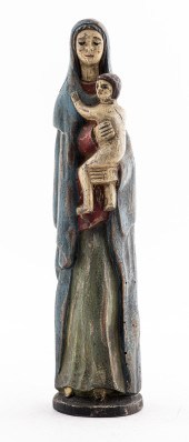 CARVED WOOD SANTOS SCULPTURE C