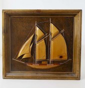 CARVED WOOD SCHOONER SHADOW BO