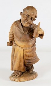 CARVED WOOD SCULPTURE OF A "TI