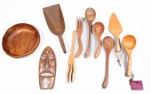 Carved wood serving articles a