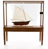 Carved wood ship model Friends