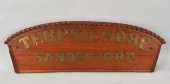 CARVED WOOD STERNBOARD FROM "T