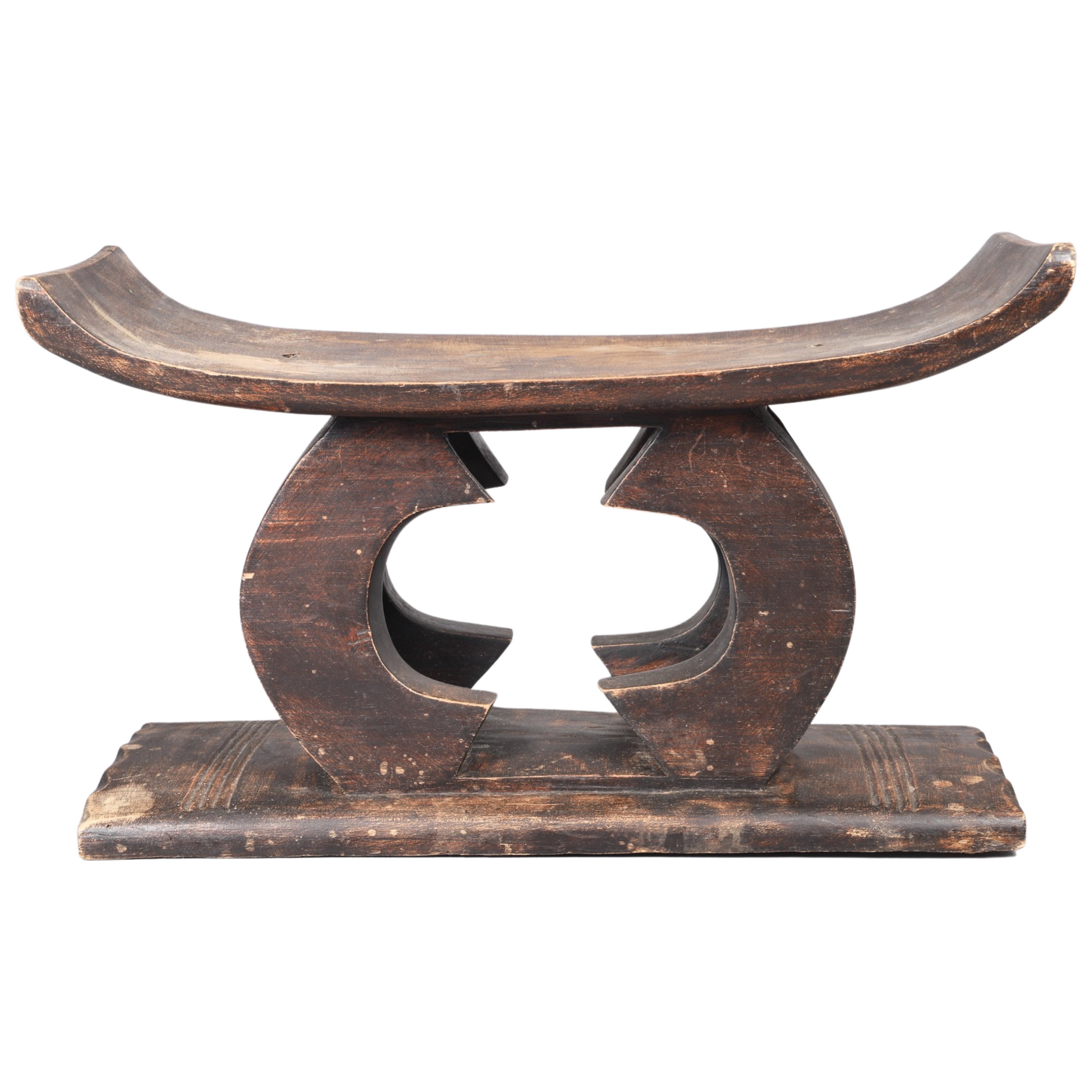 Carved wood stool, unmarked,