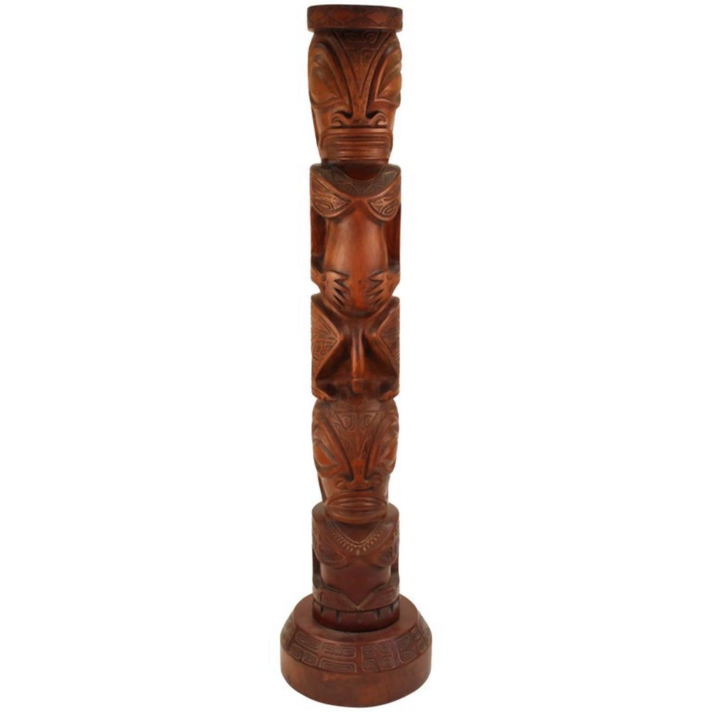 CARVED WOOD TOTEM SCULPTURE