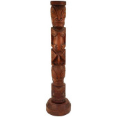 CARVED WOOD TOTEM SCULPTURE<br