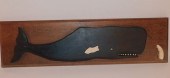 CARVED WOOD WHALE PLAQUEVintag