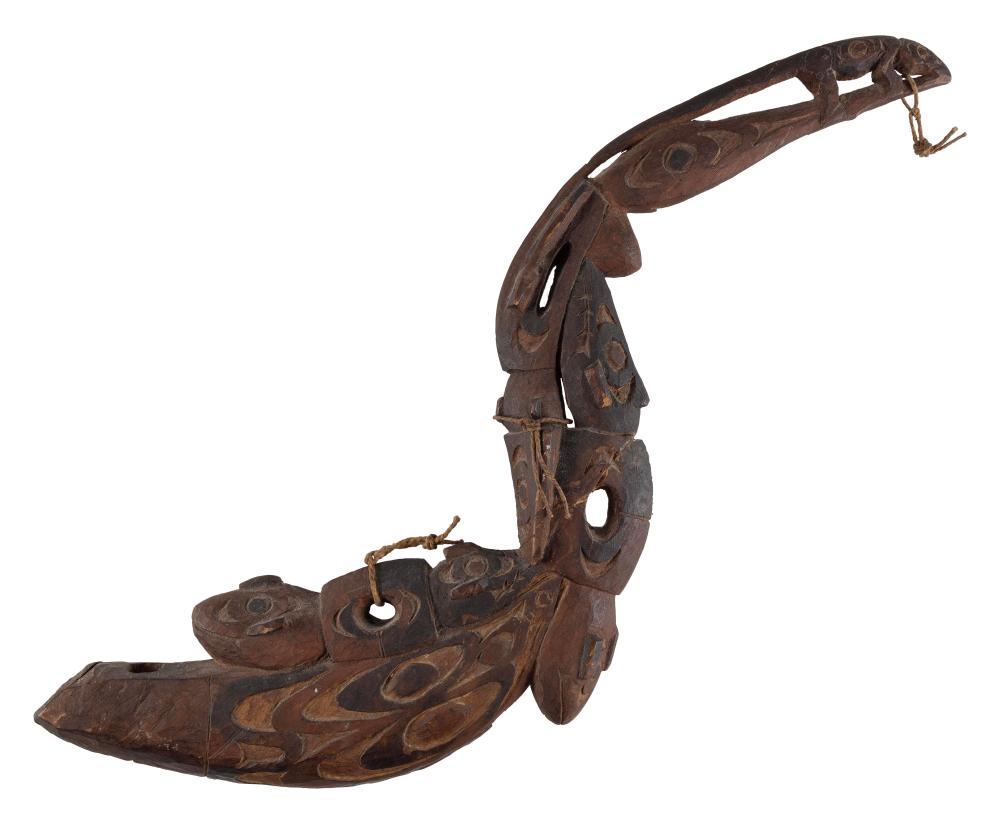 CARVED WOODEN BIRD, POSSIBLY A