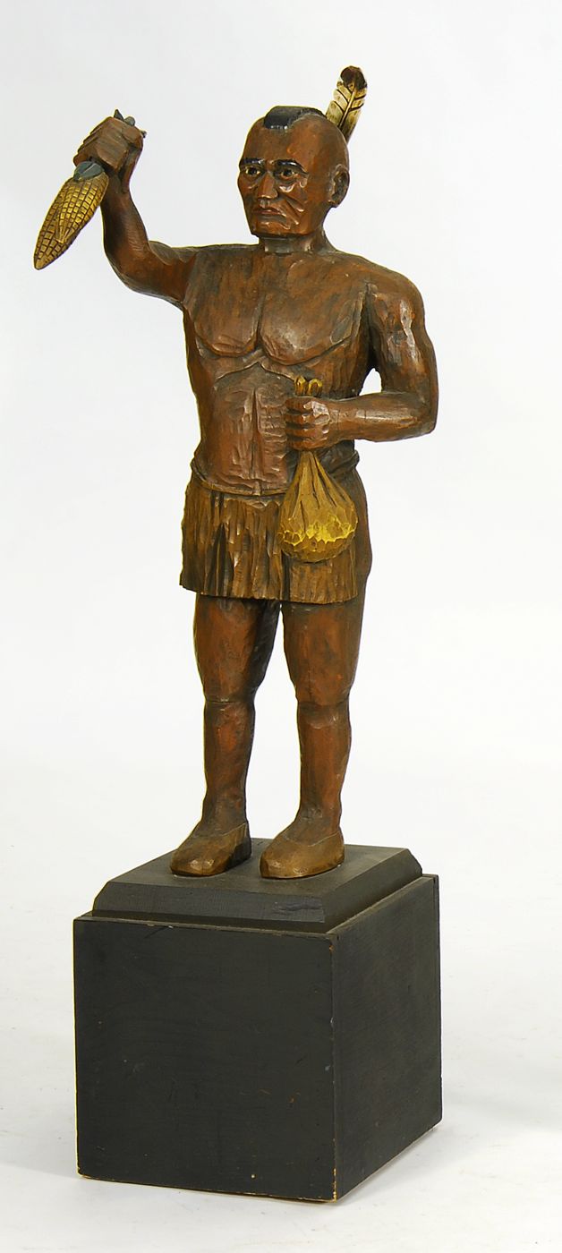 CARVED WOODEN CIGAR STORE INDIAN