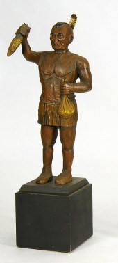 CARVED WOODEN CIGAR STORE INDI