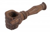CARVED WOODEN HAND FORM NUTCRA