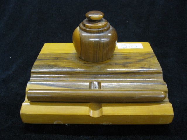 Carved Wooden Inkstand 4 1/2'' x