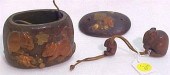 Carved wooden inro signed at b