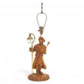 CARVED WOODEN LAMP BASE IN FOR