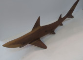 CARVED WOODEN MAKO SHARK:<br>C