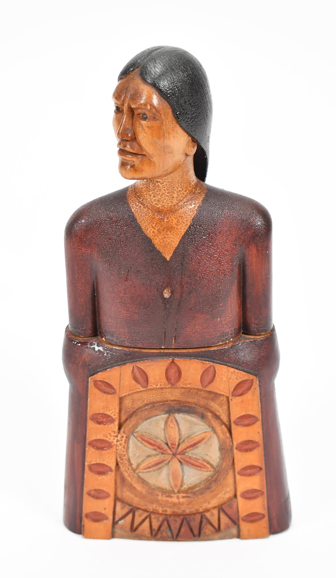 CARVED WOODEN NATIVE AMERICAN