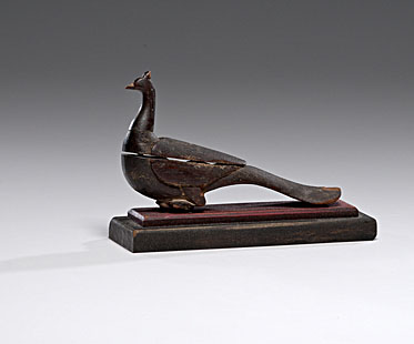 Carved Wooden Peacock Box
