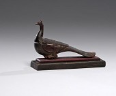 Carved Wooden Peacock Box Amer