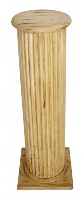 CARVED WOODEN PEDESTAL WITH PA